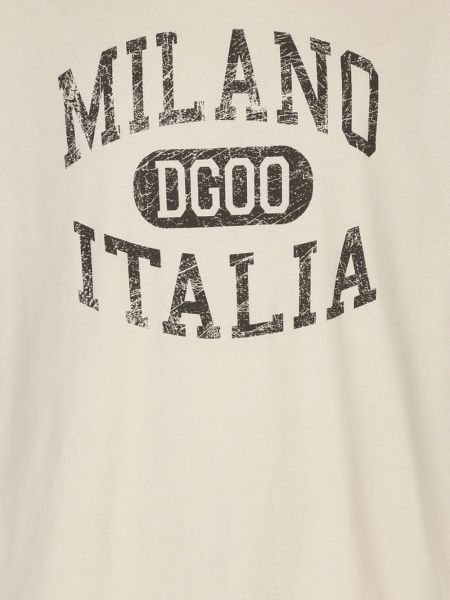 Kokvilnas t-krekls ar apdruku Dolce & Gabbana bēšs