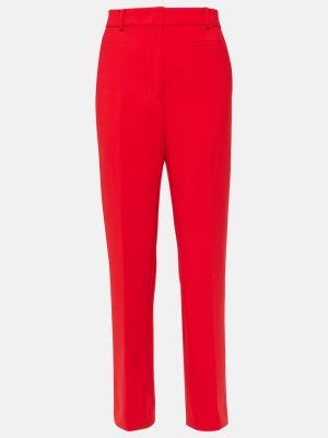 Шерстяные прямые брюки с высокой талией Sportmax красные