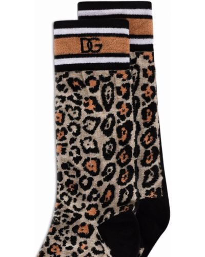Socken mit print mit leopardenmuster Dolce & Gabbana braun