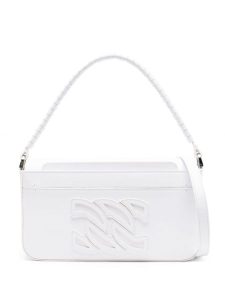 Δερμάτινη τσάντα shopper Casadei λευκό