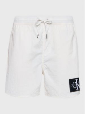 Džínové šortky Calvin Klein Jeans bílé