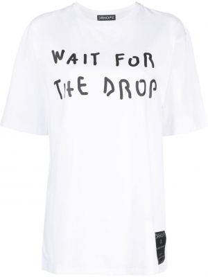 T-shirt en coton à imprimé Drhope blanc
