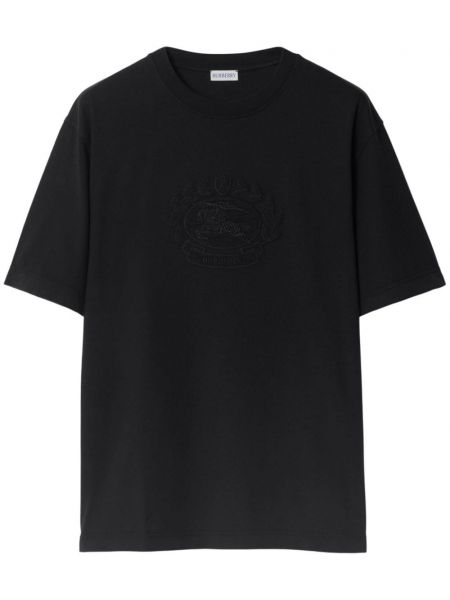 T-shirt mit stickerei aus baumwoll Burberry schwarz