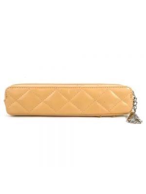 Leder clutch Chanel Vintage beige