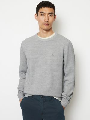 Dzianinowy sweter bawełniany Marc O'polo szary