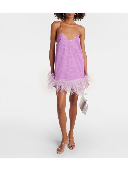 Obleka s perjem Oseree vijolična