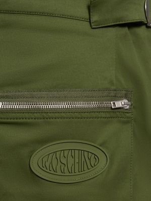 Spodnie cargo bawełniane Moschino khaki