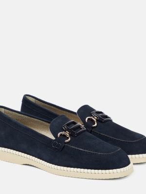 Pantofi loafer din piele de căprioară Hogan albastru