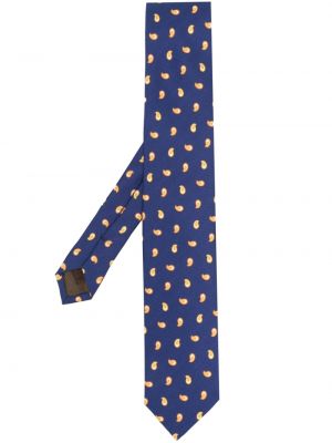 Raštuotas šilkinis kaklaraištis Church's mėlyna