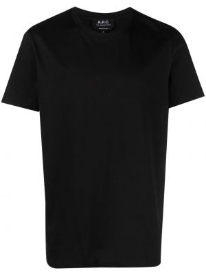 T-shirt en coton avec manches courtes A.p.c. noir