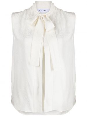 Bluză cu funde de mătase Câllas Milano alb