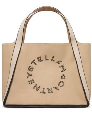Shopper kabelka s výšivkou Stella Mccartney béžová