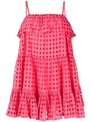 Pruhované bavlněné šaty Solid & Striped - růžová