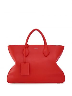 Usnjena nakupovalna torba Ferragamo rdeča