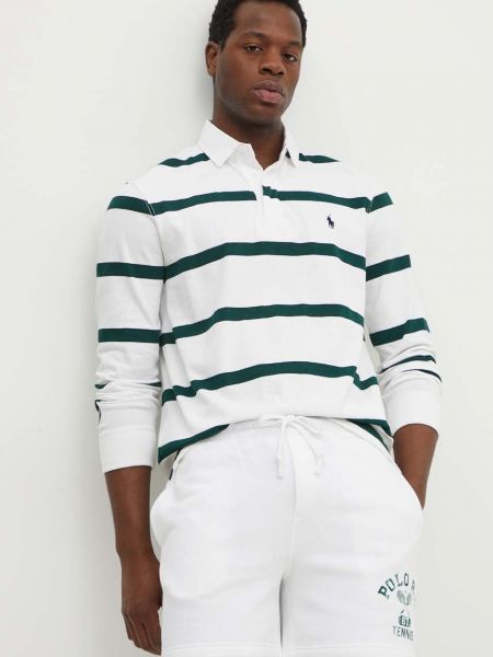 Pamučna majica dugih rukava s printom Polo Ralph Lauren bijela