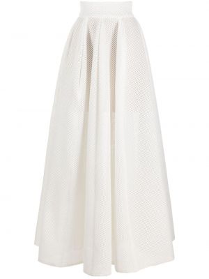 Plisovaná dlhá sukňa so sieťovinou Gemy Maalouf biela