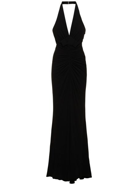 Draperet trøje halter-neck kjole Elie Saab sort