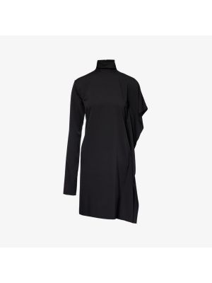 Асимметричный шелковый платье миди Sportmax черный