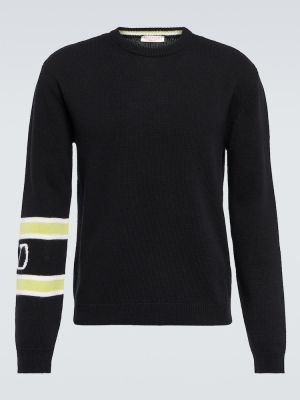 Кашмирен вълнен пуловер Valentino черно