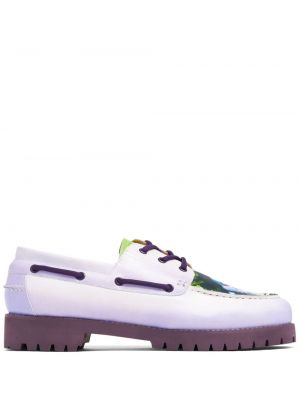 Usnjene nizki čevlji s potiskom Kidsuper vijolična