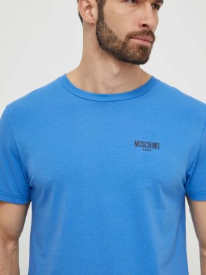Niebieska koszulka z nadrukiem Moschino Underwear