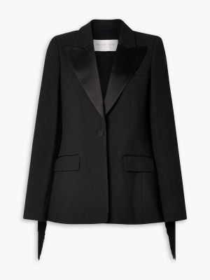 Пиджак с бахромой из крепа Michael Kors Collection черный