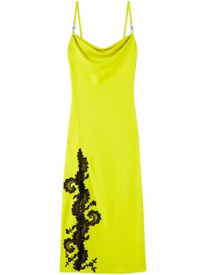 Satynowa sukienka midi koronkowa Versace