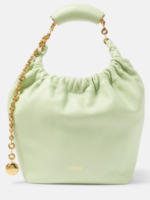 Кожени чанта за ръка Loewe зелено