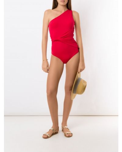 Badeanzug mit drapierungen Brigitte rot