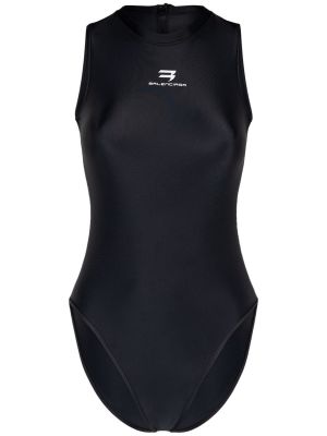 Jednodílné plavky s potiskem Balenciaga černé