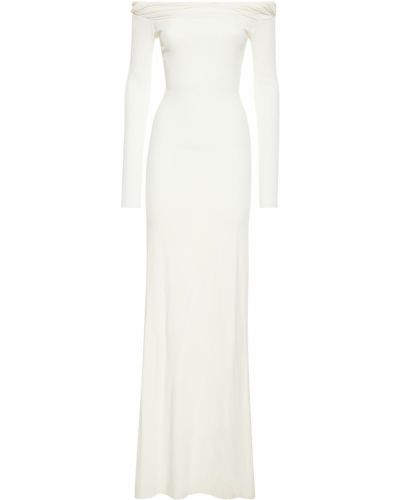 Sukienka długa z wiskozy Blumarine biała
