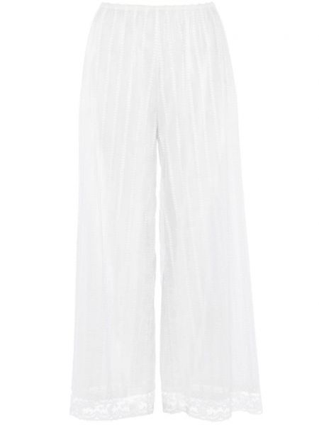 Βαμβακερό παντελόνι με δαντέλα Eres λευκό