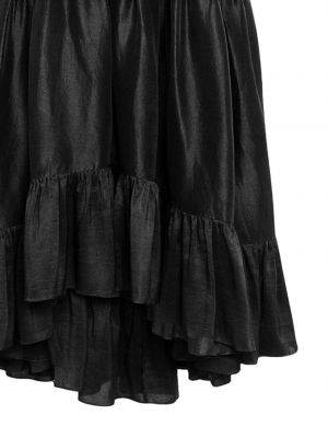Robe de soirée en soie plissé Azeeza noir