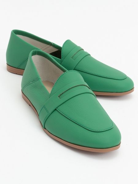 Кожени ниски обувки Luvishoes зелено