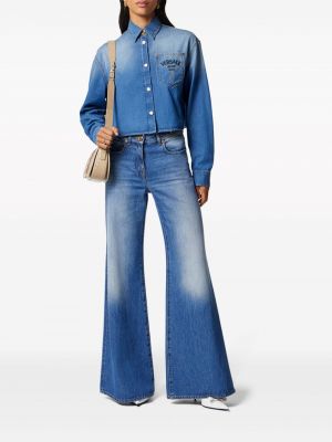 Jeanshemd mit stickerei Versace blau