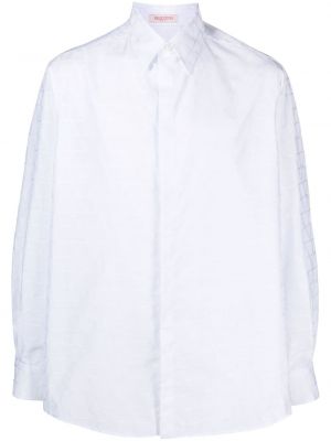Žakárová bavlnená košeľa Valentino Garavani biela