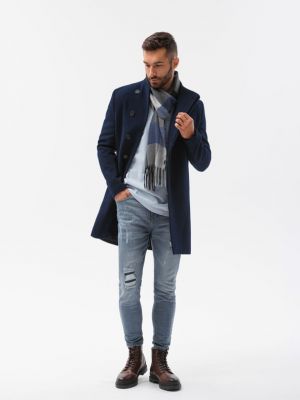 Płaszcz Ombre Clothing niebieski