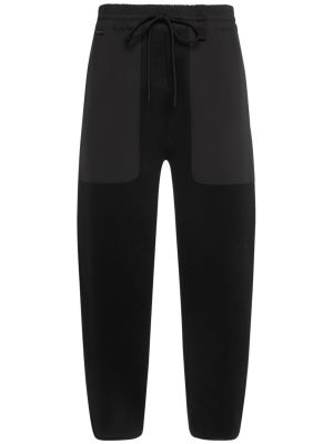 Βαμβακερό παντελόνι Moncler μαύρο