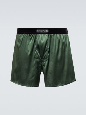 Pantaloncini di raso di seta Tom Ford verde