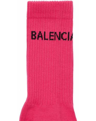 Жакардови памучни чорапи Balenciaga розово