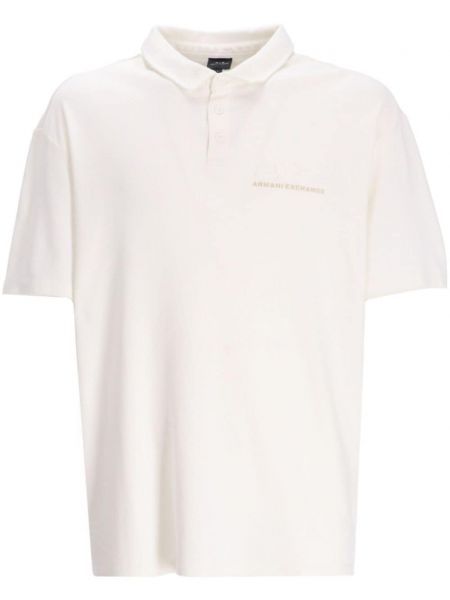 Pamučna polo majica s printom Armani Exchange bijela