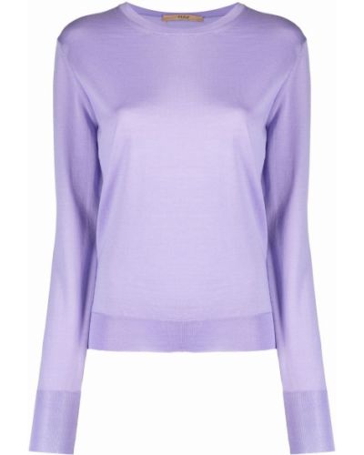 Jersey de tela jersey de cuello redondo Nuur violeta