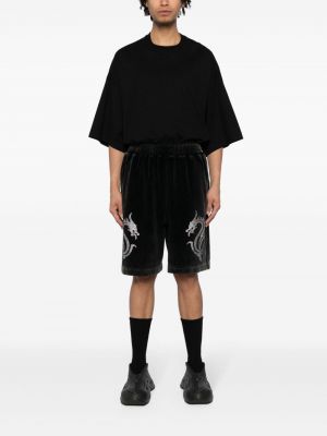 Velours shorts mit kristallen Alexander Wang grau