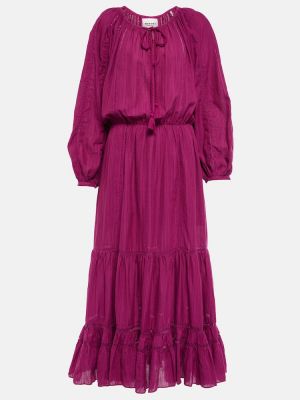 Robe mi-longue en lin en coton Marant étoile violet