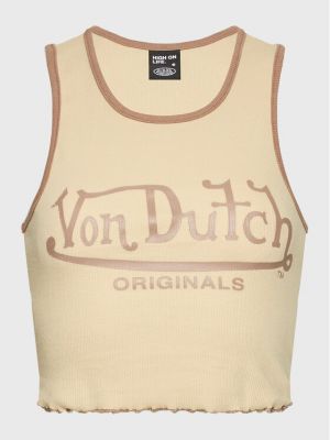 Marškinėliai slim fit Von Dutch smėlinė