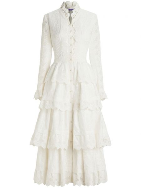 Midi šaty Ralph Lauren Collection biela