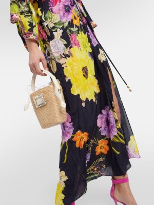 Jedwabna sukienka długa w kwiatki Camilla