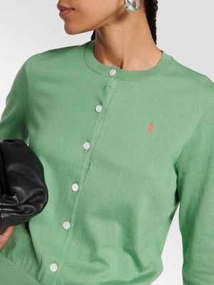 Bavlnený kardigán Polo Ralph Lauren zelená