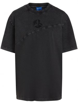 Medvilninis siuvinėtas marškinėliai Karl Lagerfeld Jeans juoda