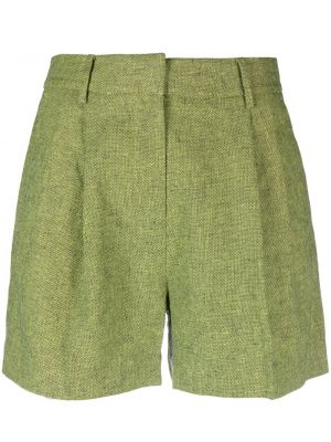 Plisirane lanene kratke hlače Michael Michael Kors zelena